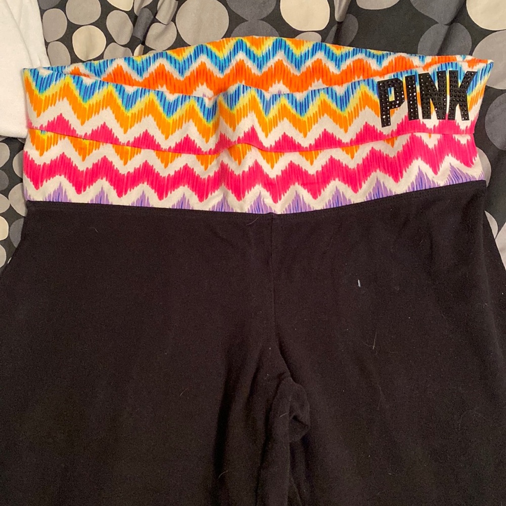 Fold over bling yoga pants